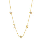 Load image into Gallery viewer, Gold Plated Moons and Stars Necklace
