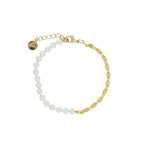 Load image into Gallery viewer, Gold Plated Isla Pearl and Marine Link Bracelet
