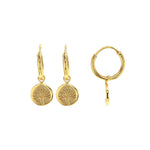 Load image into Gallery viewer, Gold Plated Willow Circle Tree of Life Hoop Earrings
