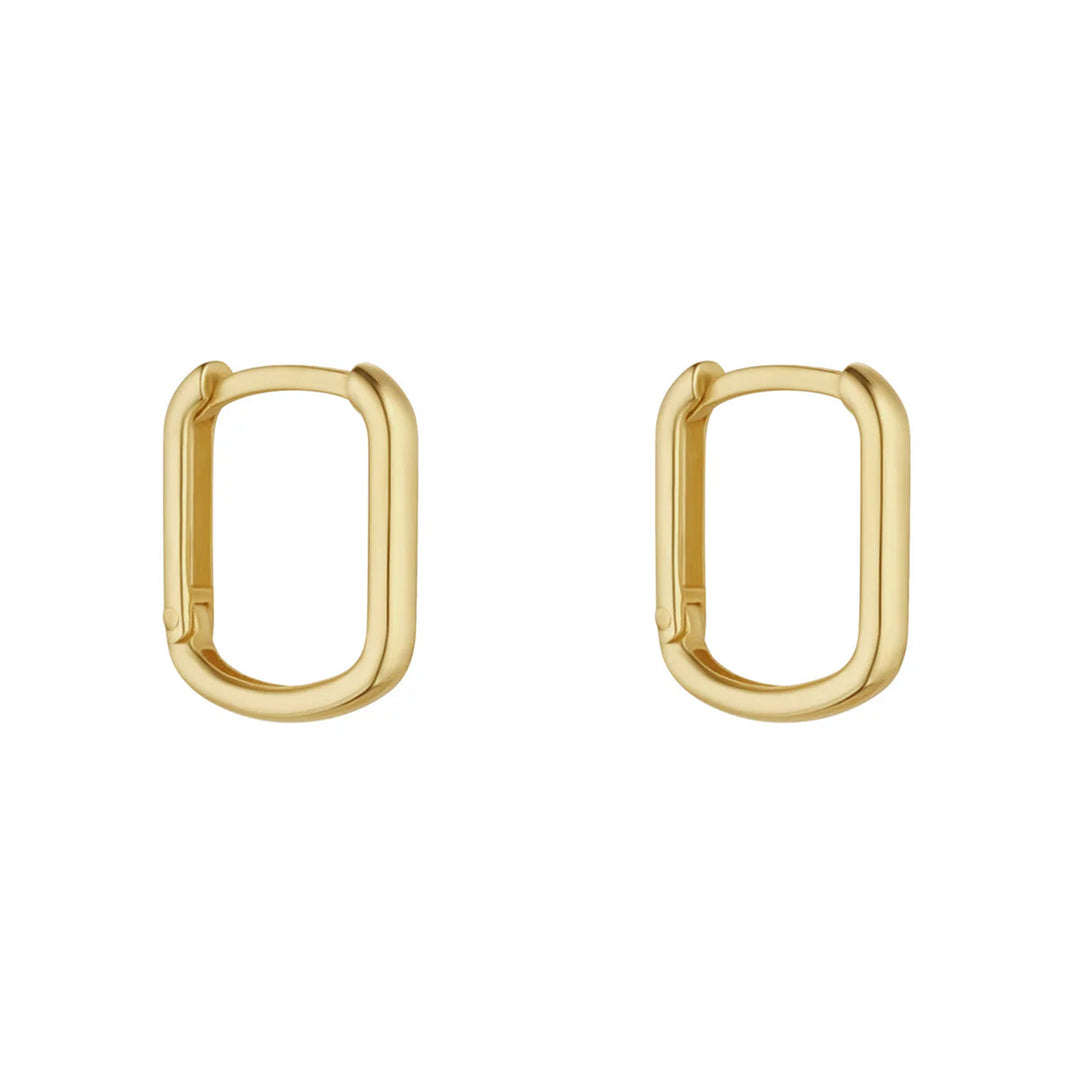 9ct Gold Oval Huggie Hoop Earrings