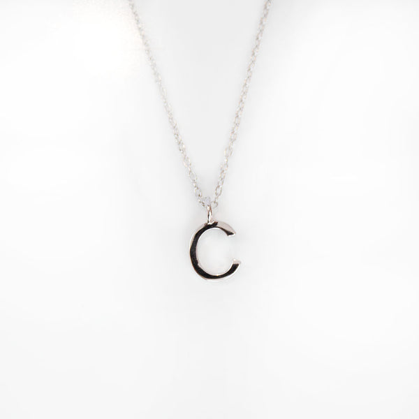Silver Initial C Necklace