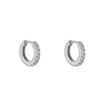 Load image into Gallery viewer, Silver CZ 10mm Huggie Hoop Earrings
