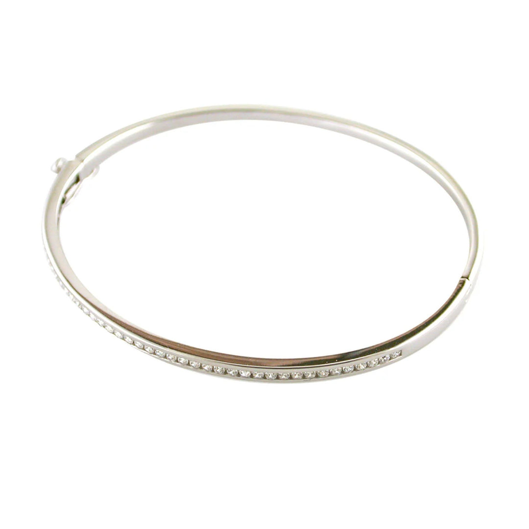 Silver CZ Channel Set Bangle