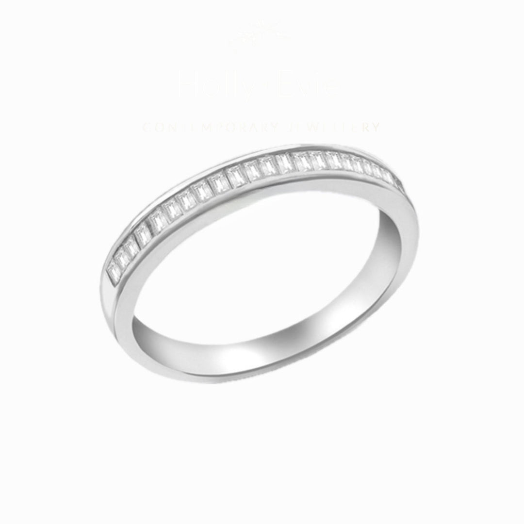 Silver CZ Band Ring