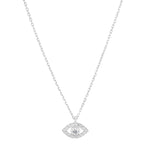 Load image into Gallery viewer, Silver CZ Evil Eye Pendant Necklace
