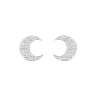 Silver CZ Moon Studs