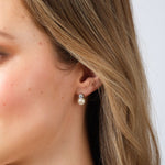 Load image into Gallery viewer, Silver CZ Pearl Stud Earrings
