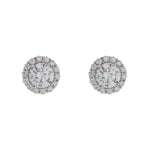 Load image into Gallery viewer, Silver CZ Round Cluster Stud Earrings
