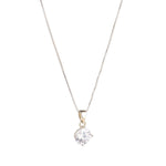 Load image into Gallery viewer, Silver Claw Set CZ Solitaire Necklace
