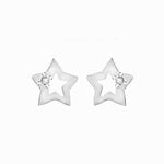 Load image into Gallery viewer, Silver CZ Star Stud Earrings
