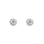 Load image into Gallery viewer, Silver CZ Swirl Circle Stud Earrings
