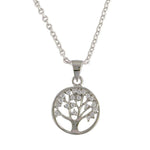 Load image into Gallery viewer, Silver CZ Tree of Life Necklace
