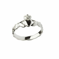 Silver Aoife Celtic Band Claddagh Ring