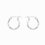 Load image into Gallery viewer, Silver Creole Small Huggie Hoop Earrings
