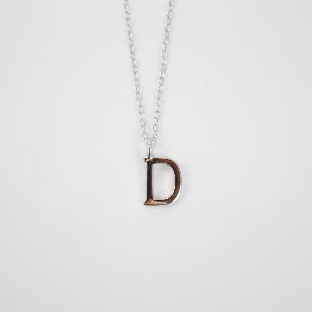 Silver D Initial Necklace