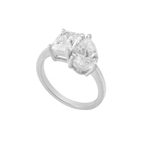 Silver Double CZ Ring