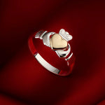 Load image into Gallery viewer, Sterling Silver and Gold Claddagh Ring
