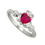 Load image into Gallery viewer, Silver July Birthstone Claddagh Ring
