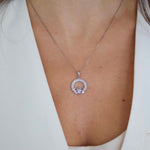 Load image into Gallery viewer, Silver Claddagh June Birthstone Necklace
