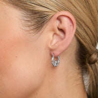 Silver Mini Claddagh Hoop Earrings
