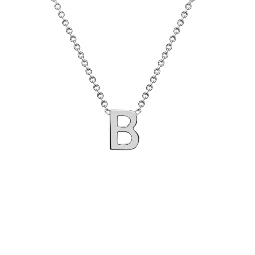 Silver Mini Initial B Necklace