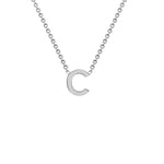 Load image into Gallery viewer, Silver Mini Initial C Necklace
