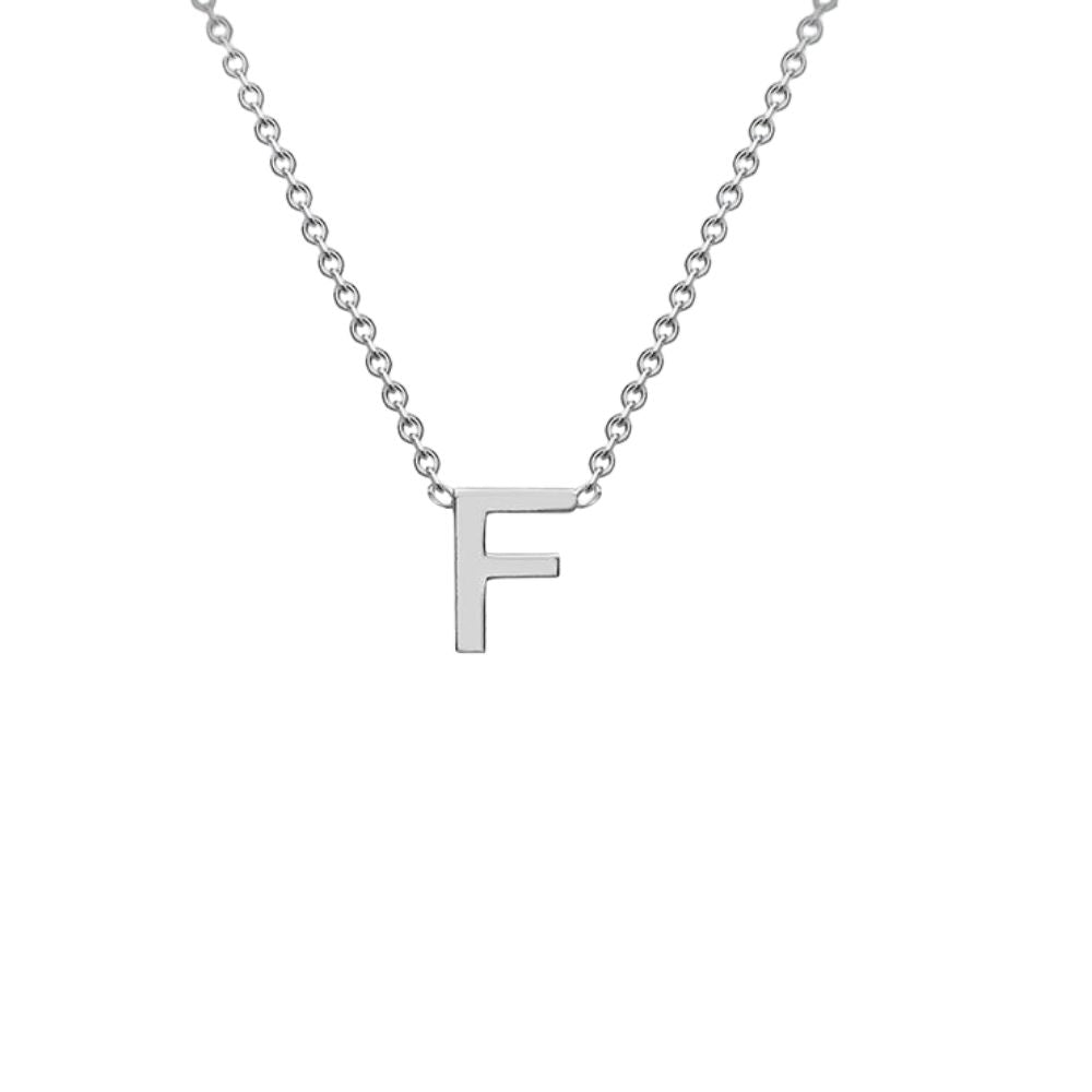 Silver Mini Initial F Necklace