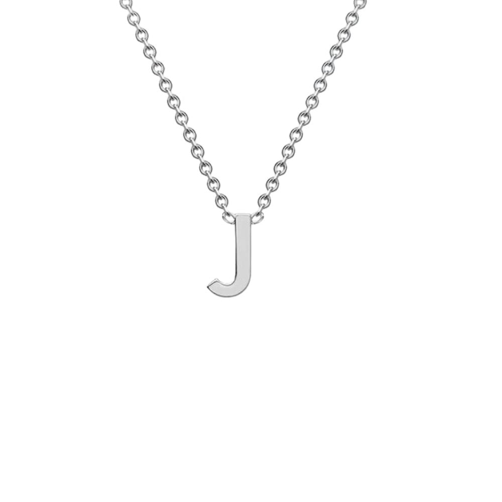 Silver Mini Initial J Necklace