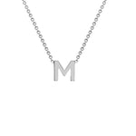 Load image into Gallery viewer, Silver Mini Initial M Necklace
