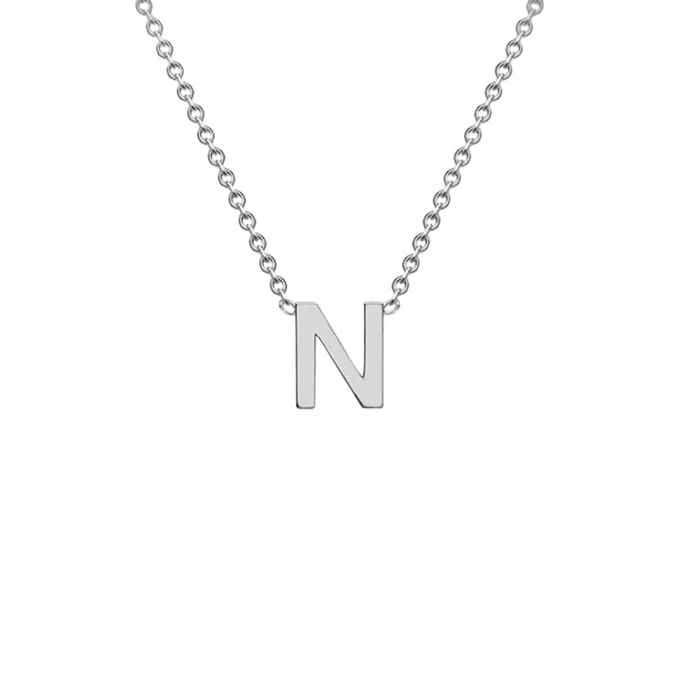 Silver Mini Initial N Necklace
