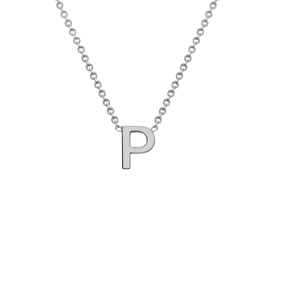 Silver Mini Initial P Necklace