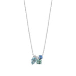 Load image into Gallery viewer, Silver Multi CZ Stone Blue and Green Pendant Necklace
