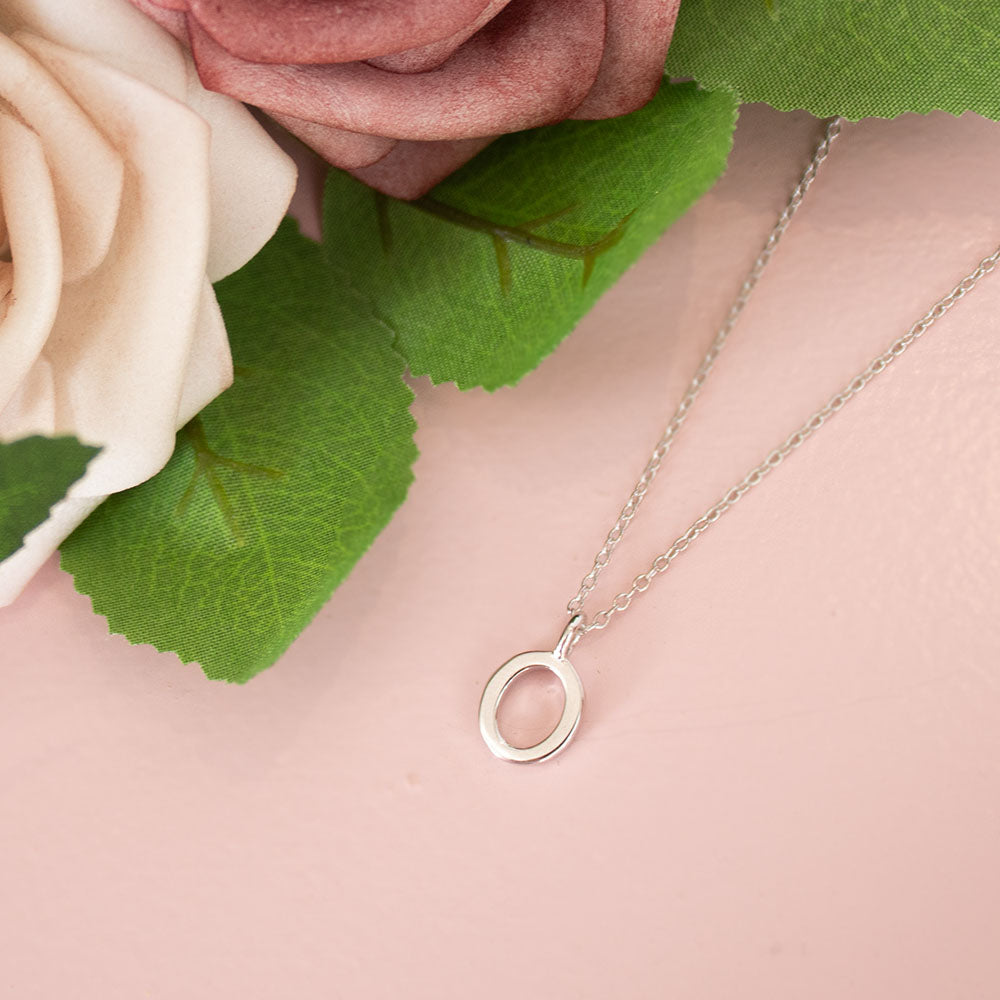 Silver Initial O Necklace