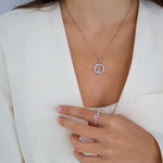 Load image into Gallery viewer, Silver Claddagh October Birthstone Necklace

