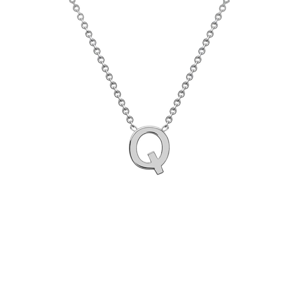 Silver Mini Q Initial Necklace