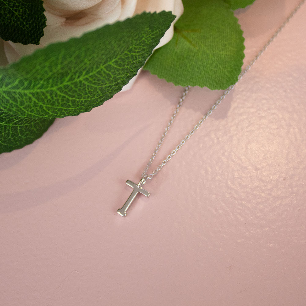 Silver T Initial Necklace