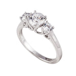 Load image into Gallery viewer, Silver 3 CZ Solitaire Eternity Ring
