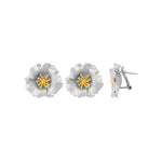 Load image into Gallery viewer, Silver Two Tone Blossom Stud Earrings
