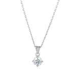 Load image into Gallery viewer, Silver CZ Claw Set Solitaire Necklace
