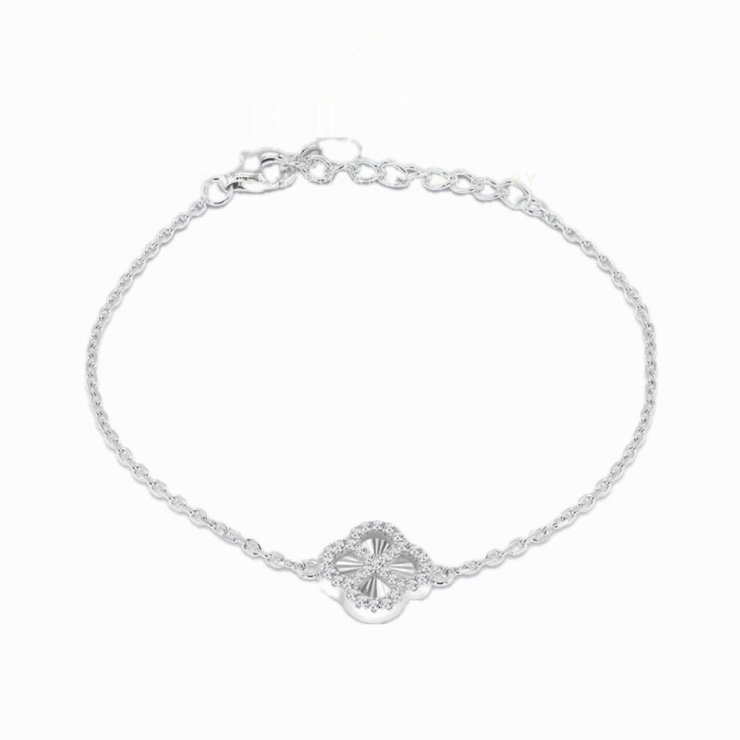 Silver CZ Petal Bracelet