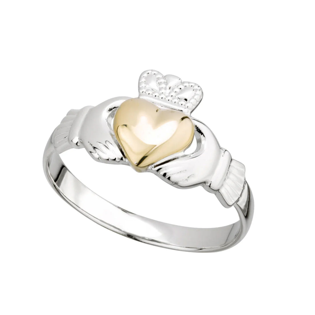 Sterling Silver and Gold Claddagh Ring