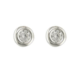 Load image into Gallery viewer, 9ct White Gold Bezel CZ Stud Earrings
