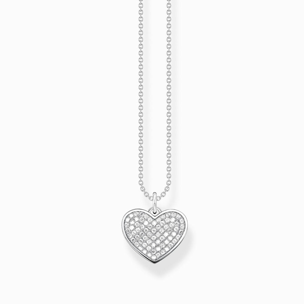 Silver CZ Heart Necklace