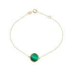 Load image into Gallery viewer, 9ct Gold Round Malachite Bracelet

