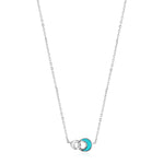 Load image into Gallery viewer, Silver Turquoise Crescent Necklace
