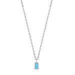 Load image into Gallery viewer, Silver Turquoise Drop Necklace
