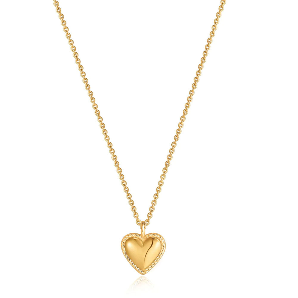 Gold Plated Rope Heart Necklace