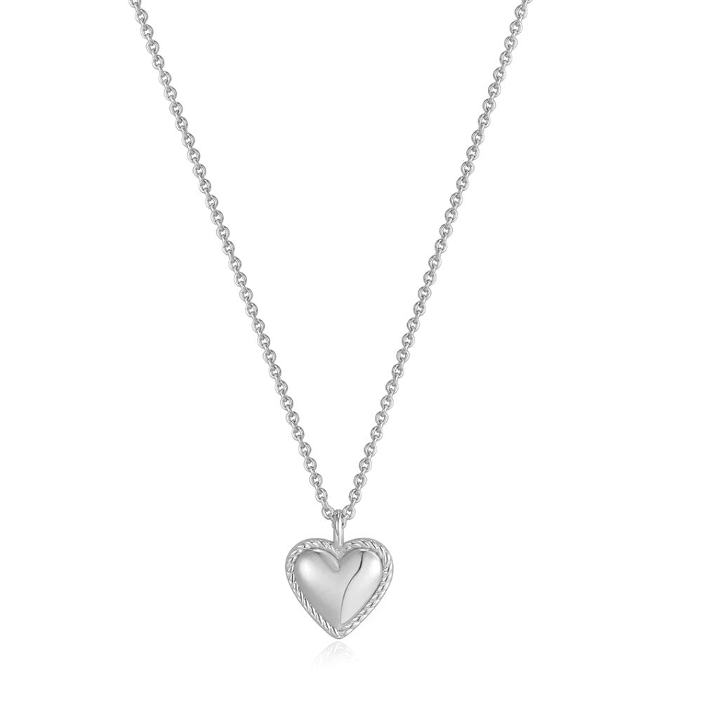 Silver Rope Heart Necklace