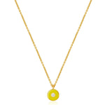 Load image into Gallery viewer, Gold Plated Neon Yellow Disc Necklace
