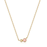 Load image into Gallery viewer, Gold Plated Orb Rose Quartz Necklace
